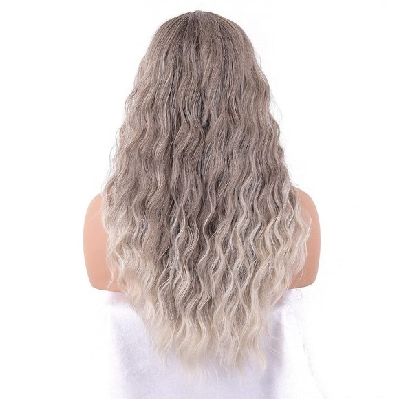 Ombre Ash Blonde Middle Part Lace Front Wigs - Picture 2 of 6